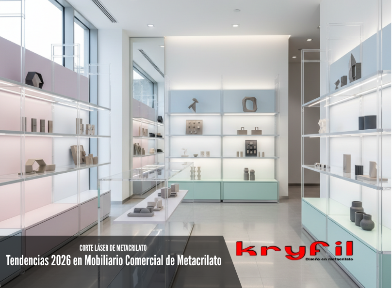 Mobiliario comercial de metacrilato