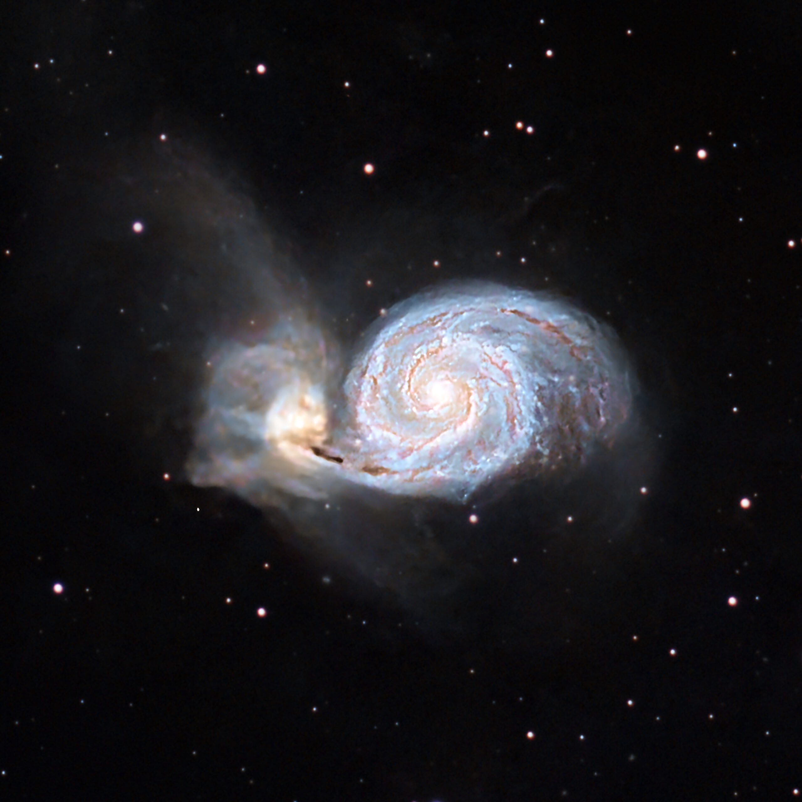 Galaxia del Remolino M51 y NGC 5195 – astrofotografía de Félix Jotagé